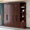 Nuevo Armario de Dormitorio Principal Doble Puerta Superior de Madera Maciza de Ébano Estilo Chino con Cajones Juego Completo de Armario de Almacenamiento Multifuncional