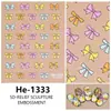 Redanco5D Repujado Popular Dibujos Animados Pegatina para Uñas Lindo Moño Calcomanía Estéreo para Uñas He1335