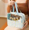Bolsa de cosméticos transparente impresa impermeable costuras bolsa de lavado gran capacidad bolsa de almacenamiento de viaje bolsa de almacenamiento portátil