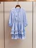 Shenzhen Nanyou Roupas Femininas de Alta Qualidade Primavera Nova Estilo Francês Elegante com Renda em Camadas Vestido Camisa Curto