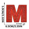 Suministro transfronterizo de parches bordados de letras y números en inglés color rojo brillante con adhesivo termofusible para decoración de ropa y sombreros