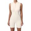 Mono deportivo ajustado Qiusha para mujer, de baile y fitness, estilo europeo y americano, con cremallera, sin mangas, para yoga, 25210