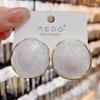 Aretes de gota de esmalte geométricos redondos de metal estilo retro elegante ins de Hong Kong europeo y americano con aguja de plata 925 para mujer
