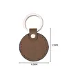 Llavero rectangular de piel sintética con láser, llavero en blanco de doble cara para cinturón, llavero redondo de piel, llavero para imprimir DIY