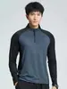 Camiseta de Entrenamiento Media Cremallera para Hombre para Primavera y Otoño, Secado Rápido, Diseño Color Block, para Atletismo, Running y Fitness