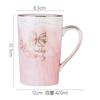 Caneca de Cerâmica Estilo Europeu Padrão Mármore Borda Dourada Caneca de Café Presente de Casamento Lembrança Pode Imprimir LOGOTIPO