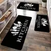 Venda Direta TEMU Estilo Americano Tapete Longo de Cozinha Doméstico Antiderrapante Absorção de Óleo Conjunto Combinado Fácil de Limpar Tapete de Entrada