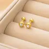 Pendiente de mini barra delgada con rosca, pequeño y exquisito, con incrustaciones de diamantes, personalidad simple, clavo para el cartílago de la oreja, nicho, explosión de alto nivel