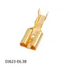Conector DJ623-E6.3B conector terminal de cobre enchufe plano con púas de 6.3mm conector de terminal de resorte
