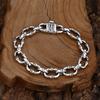 Pulseira de Prata de Lei 925 por Atacado, Pulseira com Fivela de Anel de Bambu, Prata Tailandesa Retrô Personalizada Antiga Dominadora e Tendência