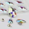 Fivela plana em forma de gota material de vidro cristal DIY costurado à mão strass perfurar roupas sapatos costurados perfurar furo duplo