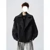 Chaqueta de Cuero con Cremallera Estilo Retro Americano para Hombre Primavera y Otoño Nuevo Estilo Marca de Moda Suelta Desgastada Genial Versátil Moda Tendencia Ropa de Abrigo