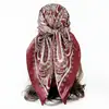 Pañuelo Clásico Europeo y Americano 90cm Pañuelo Cuadrado de Satén Paisley Flor de Anacardo Pañuelo de Seda Chal de Moda Pañuelo de Seda Transfronterizo