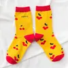 Calcetines de Estilo Japonés para Otoño e Invierno Calcetines de Longitud Media para Niños Calcetines de Algodón de Color Sólido Cereza de Moda ins Lindos Calcetines de Estudiante Estilo Coreano Calcetines de Dibujos Animados