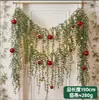 Guirlanda de Agulhas de Pinheiro Artificiais Decoração de Parede de Natal Casa Porta Pendurada Adereços para Fotografia de Casamento Atmosfera de Natal Cipó de Pinheiro