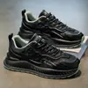 Novos Tênis Esportivos Masculinos Black Warrior Preto Versátil Casual Corrida Tendência Respirável Sapatos de Pai Masculinos
