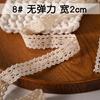 Accesorio de prenda de encaje elástico de albaricoque, decorativo, hecho a mano, para escote, manga y falda, ancho de 2,5 cm.