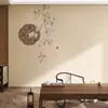 Papel de parede de flores e pássaros estilo chinês Papel de parede fotográfico de fundo antigo para sala de chá, restaurante, sala de aula de guzheng, centro de saúde e yoga estilo chinês