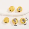 Accesorios Bicolor Oro Antiguo y Plata Chapados en Cobre Pulsera DIY Accesorios de Tres Vías Colgante de Cuenta Mantra de Seis Caracteres Buda de Cuatro Caras
