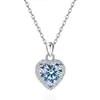 Collar cruzado transfronterizo europeo y americano de plata de ley s925, versátil, de lujo ligero, con forma de corazón y doce piedras de nacimiento, colgante de Amazon, cadena para la clavícula