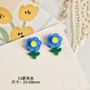 Divertida flor pequeña color lindo color acrílico contraste mosaico flor DIY hecho a mano aretes material accesorios