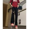 Pantalones Rectos Pantalones Jeans Suaves Verano de Moda Marca Rasgados Ajustados Monstruo Niños Estilo Americano Calle Frita Laboratorio Matón Shuai
