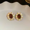 Set de Aretes y Collar de Zirconia Roja en Forma de Gota de Agua Transfronterizo Europeo y Americano, Cadena para Clavícula de Lujo Ligero de Nicho, Set de Joyería de Alta Gama