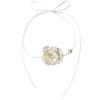 Colar Ankora Rosa Vermelha Joias Femininas Gola de Renda Camélia Gargantilha Corrente para Clavícula com Pérolas