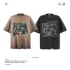 Camiseta de Manga Corta de Algodón Puro Pesado de 250 g con Estampado de Personaje Retro Americano para Hombre y Mujer Verano Suelta Moderna Marca Transfronteriza Venta al por Mayor