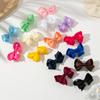 Pinza para el cabello de lazo de 4 pulgadas transfronteriza para niños, bebé, comercio exterior, color sólido, cinta acanalada con flor alada, clip de pico de pato, clip lateral