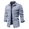 Chaqueta de Mezclilla Lavada Camisa Chaqueta Tendencia Europea y Americana Hombres 2026 Tendencia de Ambiente Estilo Coreano Sentido de Diseño de Moda