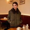 Para Aliexpress Popular Exportación Transfronteriza Estilo Europeo y Americano Ropa para Mujer Chaqueta con Efecto Gamuza Cuello Desmontable