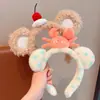 Linda Diadema Lavado Facial de Felpa Diadema Cabeza de Cangrejo Tiburón Oso Estéreo Pasador Acuario Parque de Atracciones Accesorios para el Cabello