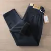 Pantalones de Trabajo Casuales Gruesos de Forro Polar Cálidos a Prueba de Frío para Hombre, Pantalones Largos Rectos Sueltos de Algodón Puro Lavado Retro para Hombre