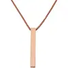 Xinghe Joias de Moda Europeia e Americana Pingente Aço Titânio Simples Liso Cilindro Quadrado Gravação a Laser Colar