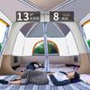 Barraca de Camping para Exterior com Dois Quartos e Uma Sala de Estar, Camada Dupla, com Toldo Dobrável Espaçoso, à Prova de Chuva, Impermeável e Protetor Solar
