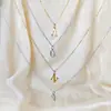 Nuevo Collar de Acero Inoxidable de 26 Letras de Amazon, Cadena para Clavícula Moderna y Versátil, Collar para Pareja con Apellido en Stock