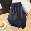 Falda midi elegante, deportiva, casual, de cintura elástica, con doble bolsillo, adelgazante, línea A, para mujer, nuevo modelo de verano 2026