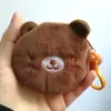 Bolsa de moedas criativa/porta-chaves clutch semicircular espesso brinquedo de pelúcia de desenho animado bolsa de moedas presente
