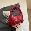 Bolso bandolera de moda nicho simple con lazo plisado para mujer 2025 Verano Nuevo bandolera simple tipo dumpling