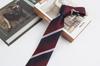 Gravata Masculina Britânica Retro Escuro Vermelho Marrom Padrão 8CM Vestido Profissional Negócios Casual Listrado Azul Casamento
