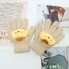 Guantes para Niña de Invierno Cálidos para Niños Medianos y Grandes de Medio Dedo Dibujos Animados Sanrio Estudiante de Primaria Escritura Cubierta Flip Set de Cinco Dedos