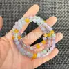 Pulsera de Tres Colores de Jade con Cuentas Redondas Violetas Multicolor, Pulsera y Collar de Múltiples Círculos, Regalo de Negocio de Jade, Jade de Cuarzo