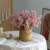 Flor de ciruelo de 5 pétalos cruzada margarita tela de seda flor artificial adorno de decoración para el hogar boda sentido de alta calidad flor de simulación venta al por mayor