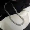 Collar Trenzado a Mano de Acero Inoxidable Tricolor de Acero de Titanio 2022 para Mujer, Nueva Cadena para Clavícula Única de Estilo Europeo y Americano de Moda, Diseño que No Choca