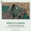 Comercio Exterior Transfronterizo Abrigo Delgado de Primavera y Otoño Camisa de Cuadros de Algodón y Lino Talla Grande para Mujer Holgada de Longitud Media Camisa para Mujer del Sudeste Asiático
