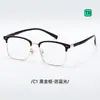 Armação de Óculos Quadrada Fashion para Homens em TR90, Armação de Óculos Meio Aro, Moderna e Fashion, Pode ser Equipado com Lentes de Grau, Modelo Feminino 8819