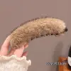 Clip de Banana de Oso Lindo Color Café Otoño e Invierno Clip Vertical Grande Estampado de Leopardo Retro Pinza para Cabello Elegante Cola de Caballo Alta Accesorio para el Cabello