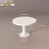 Mesa y Silla Artificiales de Madera en Miniatura Serie Mesa Redonda Marrón Mesa de Café Mesa Baja Adornos Modelo Muebles para Casa de Muñecas Accesorios de Escena