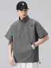 Ropa para Hombre Fengshe / Camiseta de Verano de Manga Corta Nueva de Verano Pulóver de Cuello Alto Camiseta de Manga Corta Holgada Casual